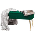 Adeco Velvet Footrest Bench with Metal Legs - Stylish Bed End Stool and Dressing Chair