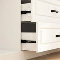 78.7-Inch Modular White Curio Cabinet with Glass Doors for Buffet Display