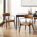 Set of 2 Mid-Century Solid Wood Accent Dining Chairs by Art Leon