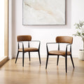Set of 2 Mid-Century Solid Wood Accent Dining Chairs by Art Leon