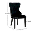 Set of 2 Grandview Tufted Upholstered Dining Chairs with Nailhead Trim and Ring Pull