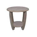 COZAYH Set of 2 Rustic Farmhouse End Tables with Storage Shelf - Vintage Grey French Country Accent Side Tables