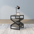 Denhour DH BASIC 17-Inch Metal Industrial End Table with 1 Open Shelf