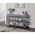 Oxford 60-Inch Console Table with Shelves and 2 Drawers by Convenience Concepts