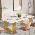 Contemporary 70.8-Inch White Dining Table for 6-8 Guests