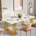 Contemporary 70.8-Inch White Dining Table for 6-8 Guests