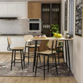 Counter Height Dining Table Set with 4 Chairs and Metal Frame