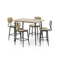 Cairo 5-Piece Counter Height Dining Table Set in Industrial Metal by Furniture of America