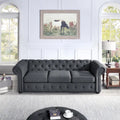 Corvus Aleksis Tufted Chesterfield 3-Seat Sofa with Elegant Rolled Arms