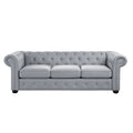 Corvus Aleksis Tufted Chesterfield 3-Seat Sofa with Elegant Rolled Arms