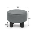 Adeco Modern Velvet Round Ottoman Footrest Stool with Padded Seat