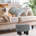 Adeco Modern Velvet Round Ottoman Footrest Stool with Padded Seat