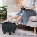 Adeco Modern Velvet Round Ottoman Footrest Stool with Padded Seat