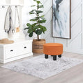 Adeco Modern Velvet Round Ottoman Footrest Stool with Padded Seat