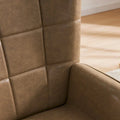 Set of 2 High-Back Tufted Accent Chairs in Cream, Brown, and Taupe