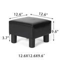 Adeco Faux Leather Footrest Ottoman with Plush Upholstery