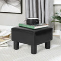 Adeco Faux Leather Footrest Ottoman with Plush Upholstery