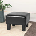 Adeco Faux Leather Footrest Ottoman with Plush Upholstery