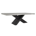 Modern Dining Table with Concrete Top and X Shape Base