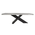 Modern Dining Table with Concrete Top and X Shape Base