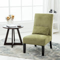 Porch & Den Vista Armless Chenille Accent Chair with Kidney Pillow