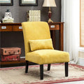 Porch & Den Vista Armless Chenille Accent Chair with Kidney Pillow