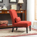Porch & Den Vista Armless Chenille Accent Chair with Kidney Pillow