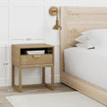 Nathan James Luke Wooden End Table with Storage Drawer and Open Cubby