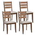 Set of 4 Slat Back Wooden Dining Chairs