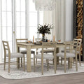 Nestfair 7-Piece Wooden Dining Set: Table with 6 Chairs and 2 Storage Drawers