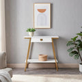 Leick Home Empiria Wooden Console Table with Drawer and Metal Frame
