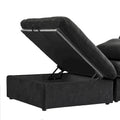 Sectional Couch with L-Shaped Design and Linen Upholstery, Featuring Multiple Cushions