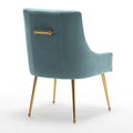 SEYNAR Set of 6 Modern Glam Boucle Velvet Dining or Vanity Chairs with Rear Handle