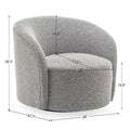 Set of 2 KINWELL 34-Inch Wide Upholstered Swivel Barrel Chairs