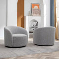 Set of 2 KINWELL 34-Inch Wide Upholstered Swivel Barrel Chairs