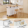Solid Wood Top Kitchen Island Cart with Locking Wheels