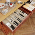 Solid Wood Top Kitchen Island Cart with Locking Wheels