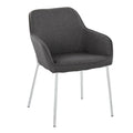 Set of 2 Silver Orchid Galotti Chrome Upholstered Dining Chairs