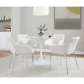 Set of 2 Silver Orchid Galotti Chrome Upholstered Dining Chairs