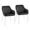 Set of 2 Silver Orchid Galotti Chrome Upholstered Dining Chairs
