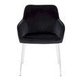 Set of 2 Silver Orchid Galotti Chrome Upholstered Dining Chairs