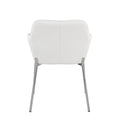 Set of 2 Silver Orchid Galotti Chrome Upholstered Dining Chairs