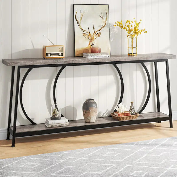 70.9-Inch Extra Long Narrow Console Table with Storage for Sofa or Couch