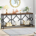 70.9-Inch Industrial Sofa Console Table with Open Storage Shelf - Extra Long Narrow Entry Table for Behind Couch