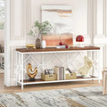 70.9-Inch Industrial Sofa Console Table with Open Storage Shelf - Extra Long Narrow Entry Table for Behind Couch
