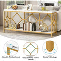 70.9-Inch Industrial Sofa Console Table with Open Storage Shelf - Extra Long Narrow Entry Table for Behind Couch