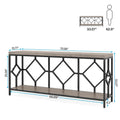 70.9-Inch Industrial Sofa Console Table with Open Storage Shelf - Extra Long Narrow Entry Table for Behind Couch