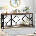 70.9-Inch Industrial Sofa Console Table with Open Storage Shelf - Extra Long Narrow Entry Table for Behind Couch