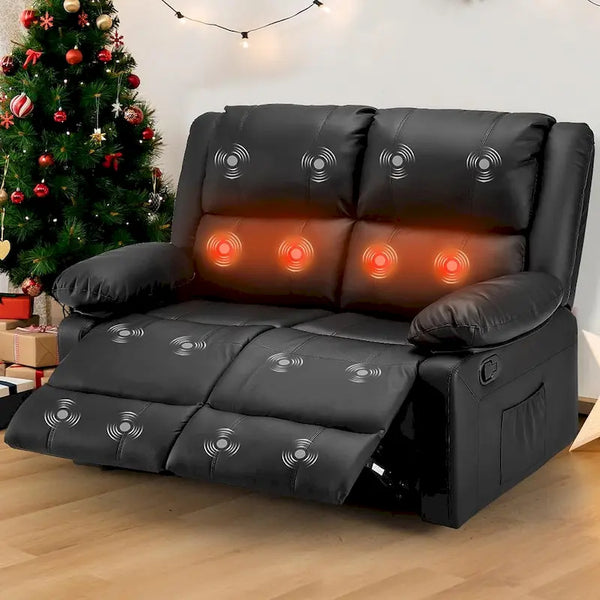 AECOJOY Dual Reclining Loveseat with Heat and Massage Features