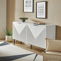 Burkart Contemporary 63-Inch 4-Door Sideboard with Wine Rack and Metal Legs by HULALA HOME